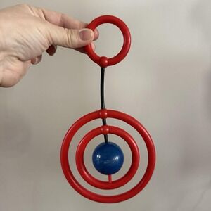 Johnson & Johnson 1977 Parents Magazine Red Rings Rattle & Teether Baby Toy